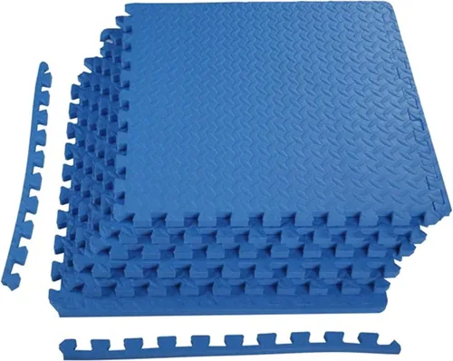 Miniatura 27 de BalanceFrom Baldosa de Espuma EVA Entrelazada para Ejercicio de 24 x 24 pulgadas – Suelo de Rompecabezas Antideslizante para Gimnasio en Casa, Azul