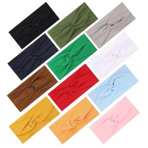 Miniatura 33 de XTREND 6 piezas de diademas para mujer, bandas elásticas cruzadas torcidas, diademas para yoga, entrenamiento, antideslizantes, suaves