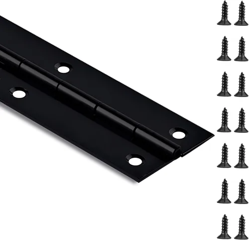 Bisagra de piano negro de 36 x 2 pulgadas de ancho abierto, bisagra de piano de acero inoxidable resistente, bisagra continua para gabinete, puerta,