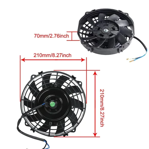Miniatura 3 de Ventilador delgado universal de 7 pulgadas para radiador eléctrico con kit de montaje de 12 V 800 CFM