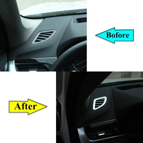 YIWANG ABS cromo tablero aire acondicionado salida salida cubierta ajuste 2 piezas para BMW X1 F48 2016-2019, para BMW X2 F47 2018 2019 accesorios
