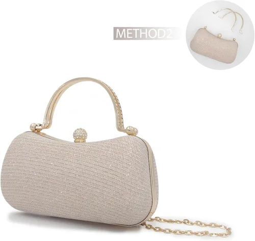 Miniatura 2 de AIZEXIN Bolsos de mano con purpurina para mujer, bolsos de noche de boda con mango de diamantes de imitación