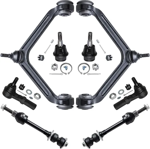 Miniatura 318 de Detroit Axle - Kit de brazos de control de extremo delantero de 8 piezas para Dodge Dakota 00-04, Durango 00-03, 4 brazos de control superior e