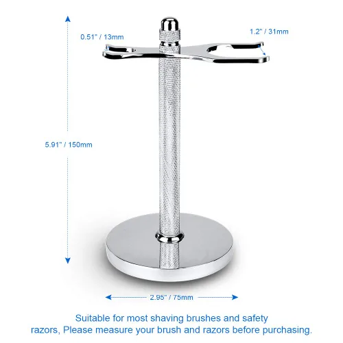 Miniatura 5 de Soporte de seguridad para afeitar y cepillo de afeitar, aberturas extra anchas, base más ancha, aspecto varonil