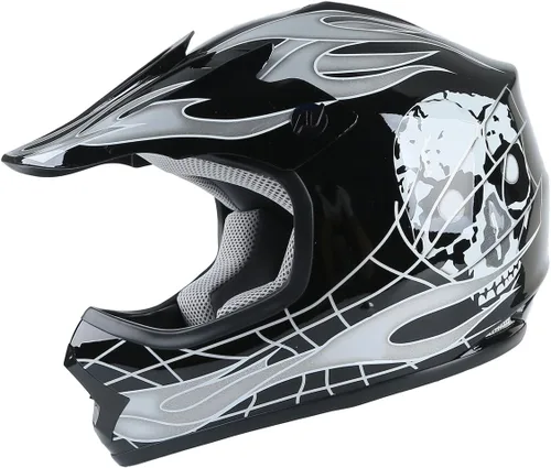 Miniatura 2 de DOT para jóvenes y niños, Casco de motocross, todoterreno, para bicicleta de calle, con gafas y guantes, ATV, Mx, Casco Calavera