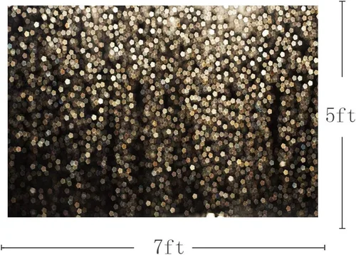Miniatura 4 de Telón de fondo dorado y negro con puntos Bokeh para fiesta de cumpleaños, fotos, cabina de fotos, baile, boda, vintage, puntos abstractos