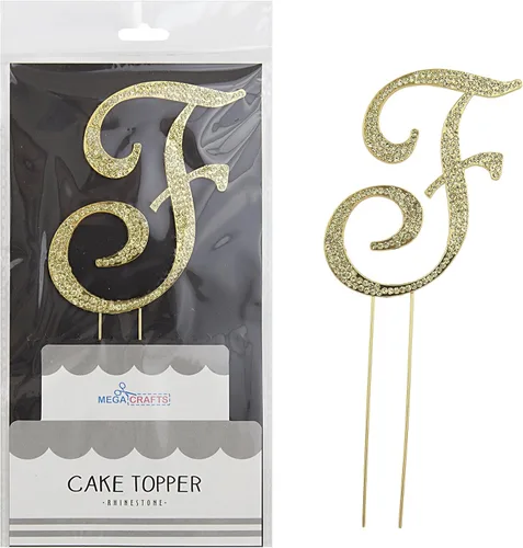 Miniatura 13 de Mega Crafts Decoración para tartas con diamantes de imitación dorados brillantes y cristales brillantes y aleación de metal duradero, ideal