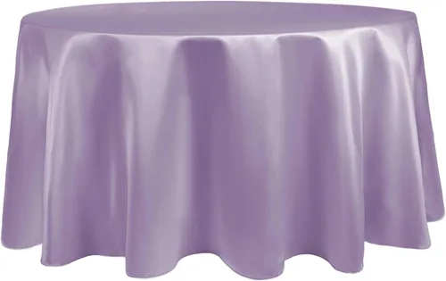 Miniatura 8 de Ultimate Textile Mantel redondo de satén nupcial de 60 pulgadas, se adapta a mesas de menos de 60 pulgadas de diámetro, berenjena morado berenjena