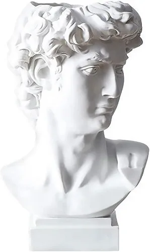fazhongfa Estatua griega de David Busto Escultura de resina para estantería romana, mesa, oficina, decoración del hogar, 6.5 pulgadas, figura de