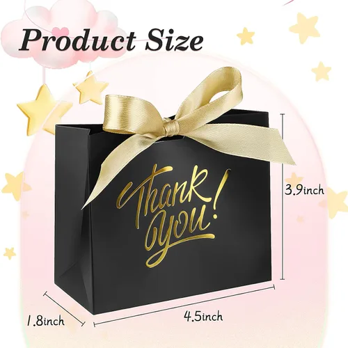 Miniatura 4 de Pequeñas bolsas de regalo de agradecimiento – Paquete de 60 mini bolsas de dulces para cumpleaños, bodas, fiestas y días festivos – Cajas de 4.5 x