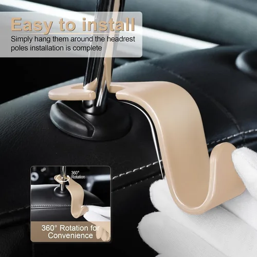 Miniatura 4 de LivTee - Gancho para reposacabezas de asiento de coche, ganchos para asientos de auto, organizador de almacenamiento interior, accesorios para Bling