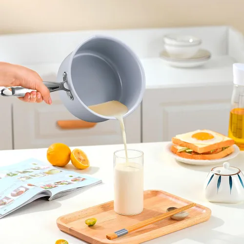 Miniatura 5 de Cacerola antiadherente de 2 cuartos con tapa, cacerola de cerámica pequeña para cocinar, no tóxica, libre de PTFE y PFOA - apta para horno