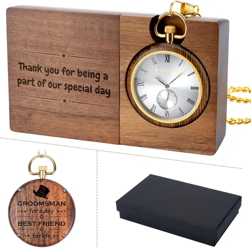 Miniatura 2 de 2win Relojes de bolsillo personalizados grabados para hombres, papá, hijo, relojes personalizados, exquisitos relojes de bolsillo, regalos