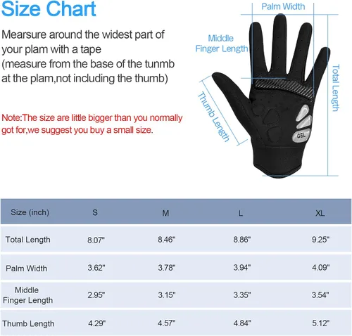 Miniatura 6 de Guantes de ciclismo para hombresmujeres-almohadilla de gel de 0.197 in guantes antideslizantes de bicicleta de carretera para MTB ciclismo