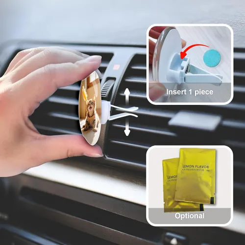 Miniatura 3 de Clip de ventilación de aromaterapia personalizado con tu texto fotográfico, ambientador de aire de cristal personalizado, purificador de aire