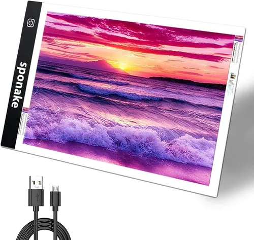 Miniatura 7 de Kit de almohadilla de luz A3 con soporte de metal - Mesa de luz LED Sponake para pintura de diamantes - Caja de luz de trazado alimentada por USB