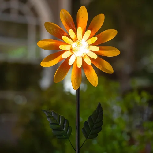 Miniatura 8 de Viveta Molinillo de viento para exteriores, escultura de viento decorativa con estaca resistente, molinetes rosas para patio y jardín