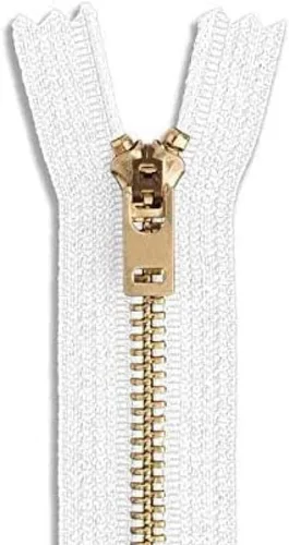 Miniatura 7 de Cremallera Jean de latón con cremallera blanca de 3 pulgadas para manualidades de costura Blanco