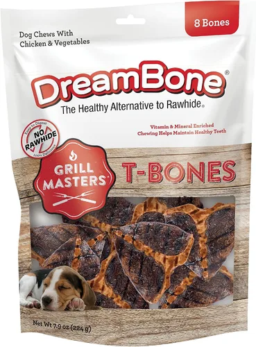 Miniatura 10 de DreamBone Grill Masters Ribs, masticables sin cuero crudo para perros, 5 medias rejillas