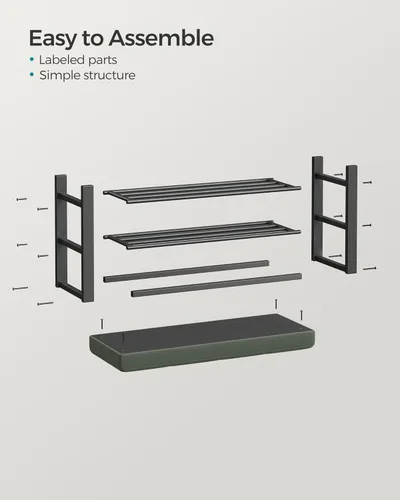 Miniatura 6 de SONGMICS Banco de zapatos, banco de almacenamiento, banco de entrada con cojín, estante para zapatos con asiento, ahorro de espacio, estilo moderno