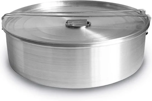 Molde de flan con tapa, extra grande (10.5 x 3.2 pulgadas) y molde de aluminio para pasteles (11.2 pulgadas)