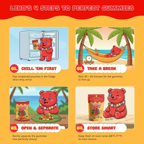 Miniatura 4 de Ositos de gomita de lava especiados hawaianos con li-hing y cáscara de limón, caramelo dulce, ácido y salado hecho en Hawái, aperitivo de gomita