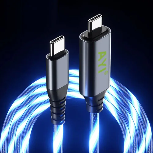 Miniatura 12 de AYI 3 combinaciones de múltiples puertos USB A a USBC Micro PD cable de carga rápida iluminado flujo de corriente compatible con casi todos