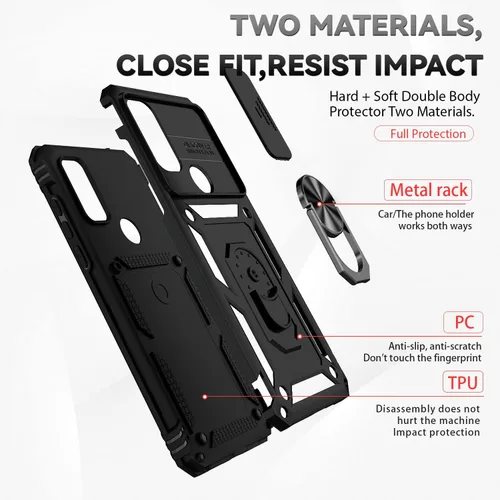 Miniatura 3 de SMKY - Funda para Moto G Play 2023, funda para Moto G Pure con protectores de pantalla y funda para cámara, [grado militar] de 16 pies. Funda a Negro
