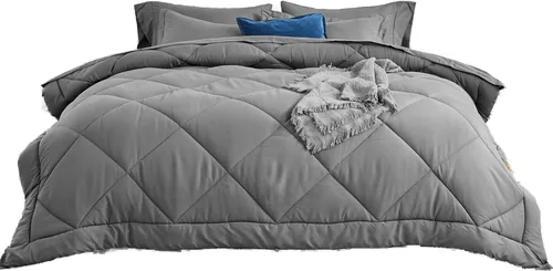 Miniatura 8 de SLEEP ZONE - Juego de edredón reversible y refrescante tamaño Queen, relleno alternativo relleno alternativo suave, transpirable y cálido para todo