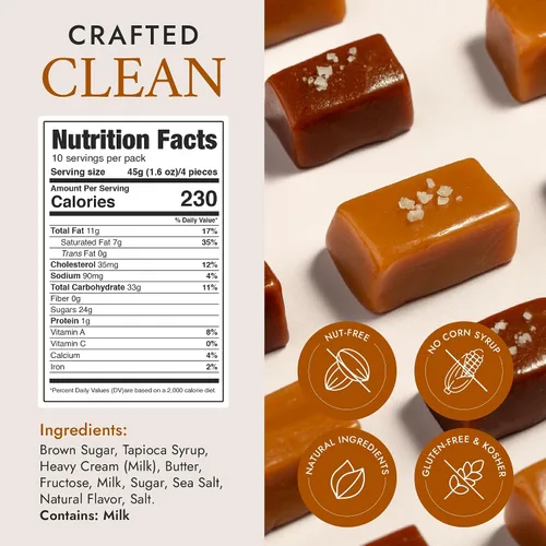 Miniatura 2 de Béquet Caramelos surtidos – Paquete surtido de dulces gourmet envueltos individualmente – Sal marina celta, chocolate con sal, vainilla clásica