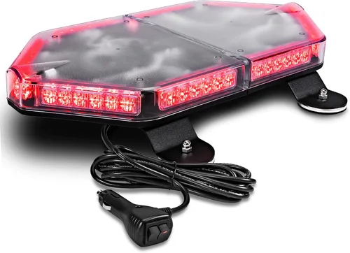 Miniatura 45 de NanoFlare NFMB56 Mini Barra de Luz Estroboscópica LED Roja Blanca de 17" 12V 56W [Clase SAE 1] [Imán/Montaje Permanente] Barra de Luz de Baliza