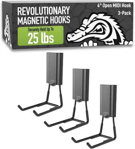 Miniatura 11 de GATOR MAGNETICS MIDI Ganchos cerrados de 2.5 pulgadas, ganchos magnéticos resistentes de 25 libras para superficies de acero, patentados de fácil