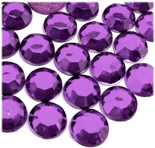 Miniatura 16 de The Crafts Outlet 144 diamantes de imitación redondos de 0.630 in - parte trasera plana rojo rubí rojo