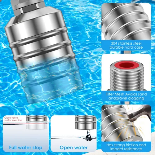 Miniatura 4 de Válvula de flotador de control de nivel de agua 304 Acero inoxidable Totalmente automática Mini válvula de bola flotante Apagado automático Tanque