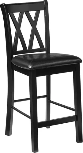 Miniatura 3 de Homelegance Norman - Juego de comedor de 5 piezas con dos estantes de exhibición, color negro
