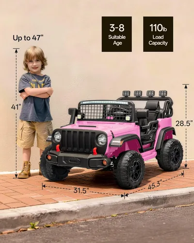 Miniatura 9 de Outfunny - Coche de juguete de paseo de 2 plazas, coche eléctrico de 24 V y 4 WD para niños de 4 a 8 años con control remoto, motores de 4x200W