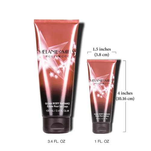 Miniatura 5 de Melanie Mills Hollywood Gleam Body Radiance - Maquillaje todo en uno, hidratante y resplandor para rostro y cuerpo, color dorado discoteca, mini, 1
