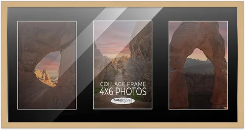 Miniatura 59 de Marcos de fotos modernos para decoración de pared, marco de collage de fotos de 8 x 10 pulgadas, acabado negro con paspartú negro para dos fotos