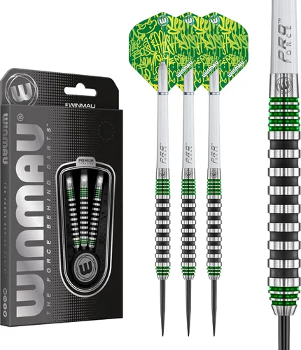Winmau Advance 500 Series - Juego de dardos de tungsteno con puntas de acero y ejes (tallos), disponible en azul y verde