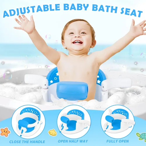 Miniatura 4 de Asiento de baño para bebés de 6 meses en adelante, Asiento de baño para bebé, Asiento de baño antideslizante para niños pequeños, Asiento de baño
