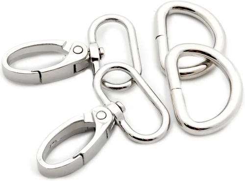 Miniatura 9 de Juego de 10 cierres de pinza de langosta con anillo ovalado, ganchos giratorios para correa, bolsa, bolsa, patio, manualidades (dorado, 1 pulgada)