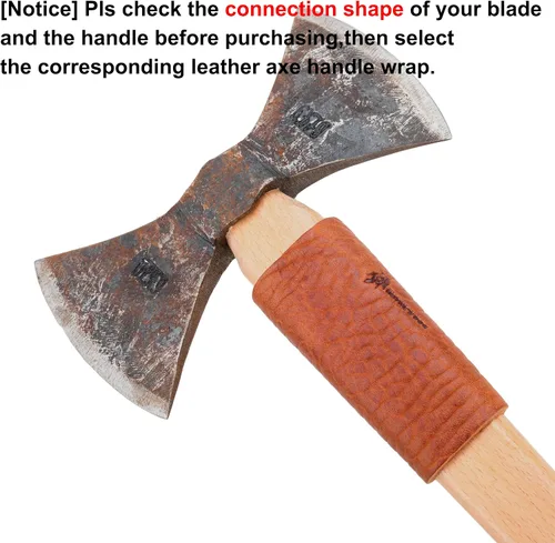Miniatura 6 de Protector de cuello de hacha de cuero, cubiertas para mango de hacha para púas de jardinería o protector de hachas de campamento