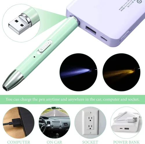 Miniatura 6 de Zonon 27 accesorios de arte con diamantes de imitación, incluye bolígrafo de pintura LED recargable por USB, 20 arcilla adhesiva, 5 puntas