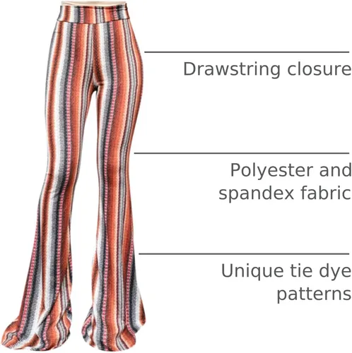 Miniatura 54 de ShopMyTrend - Pantalones de yoga largos con piernas anchas y acampanadas estilo palazzo, con cintura alta, para mujer