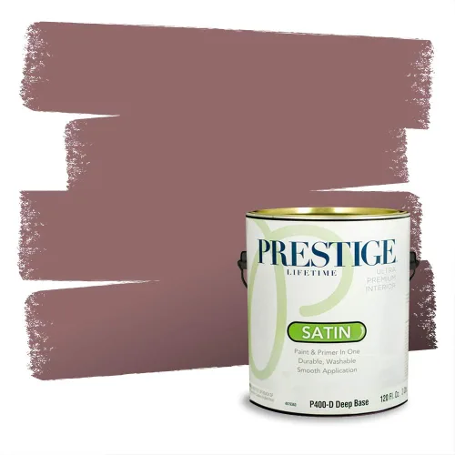 Miniatura 26 de Prestige Paints Pintura exterior e imprimación en uno, 1 galón, plano, coincidencia comparable de Valspar* Amber Rose*