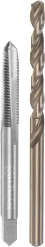 Miniatura 31 de uxcell Juego de grifos y brocas, M12 x 1.25 H2 rectos, fresadora de roscas para máquina de flauta recta, 0.413 in de acero cobalto M35 de alta