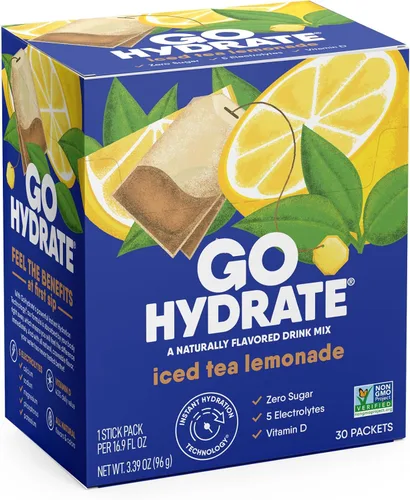 Miniatura 9 de GoHydrate Paquetes de polvo de hidratación instantánea, mezcla de bebidas con electrolitos bajos en sodio, apoyo de hidratación natural, bebida
