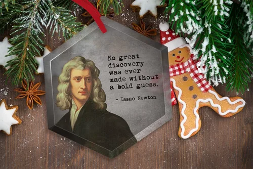 Miniatura 3 de Isaac Newton - Ornamant de Navidad de cristal de científicos famosos