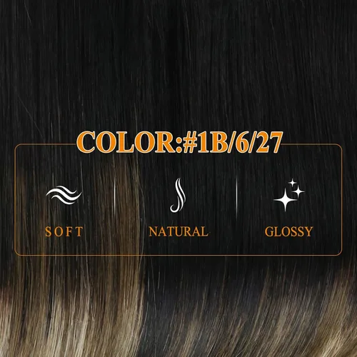 Miniatura 46 de Easyouth Extensión de cabello humano rubio con cola de caballo, extensiones de cabello humano rubio dorado con reflejos rubios, extensiones