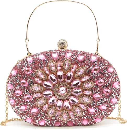 Miniatura 8 de Bolsos de mano de noche con diamantes de imitación para mujer, bolso de mano de boda, bolso de fiesta de novia, diamantes de graduación, bolsos